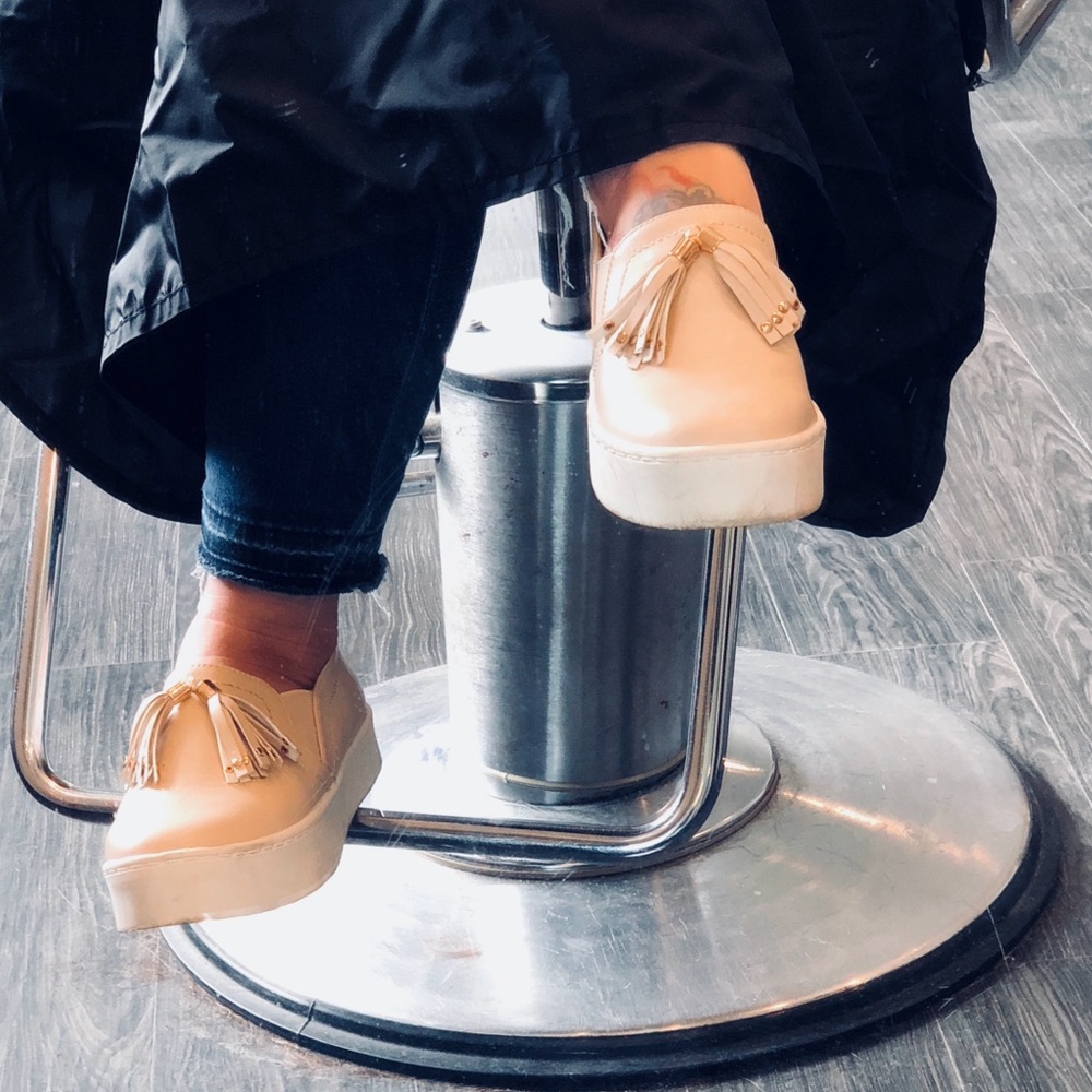 Tassel Detail Tan Vegan Leather with Platform Sneakers - Picture 3 of 7